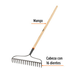 RASTRILLO DE 16 DIENTES CON MANGO TRUPER (17882)