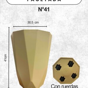 MACETA PIRAMIDAL FACETADA CON RUEDAS N°41 TA PLASTIC